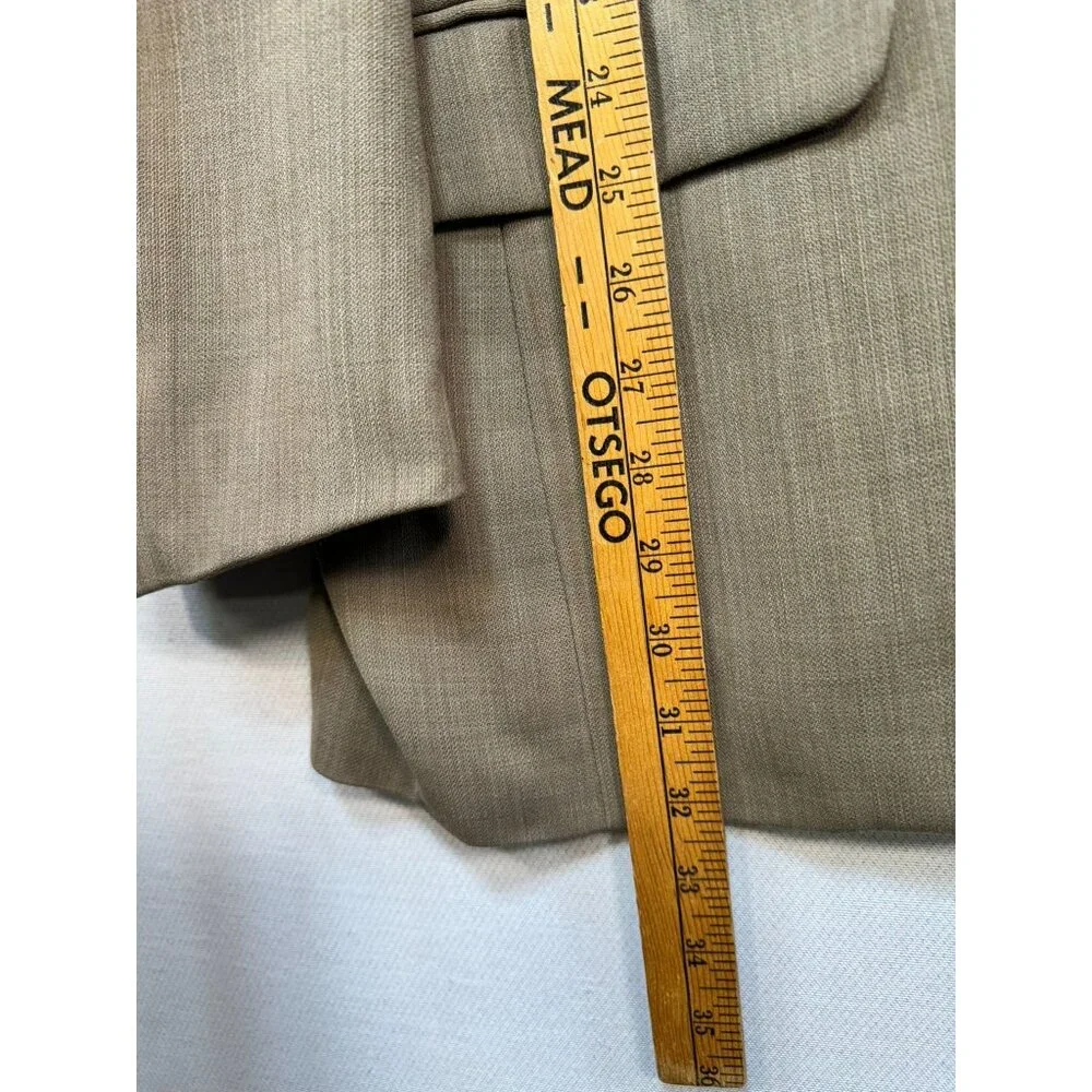 Bachrach Mens Wool Blazer 44R Tan Three-Button Suit Jacket Made In Italy
